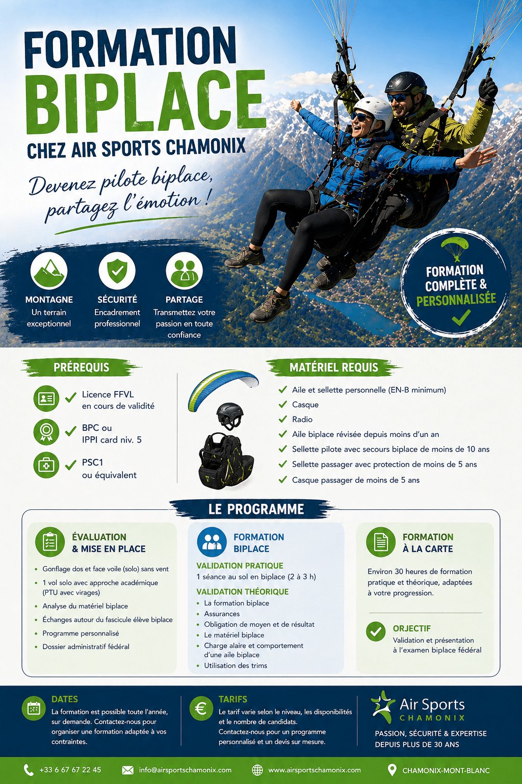 Affiche qualification parapente biplace